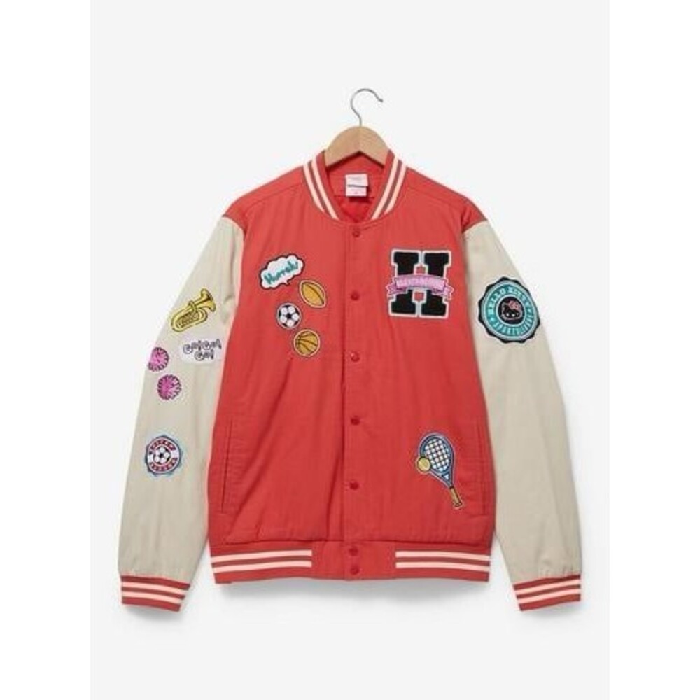 Sanrio Hello Kitty Friends Sports League Varsity Jacket M Kawai streetwear patch - Picture 9 of 12